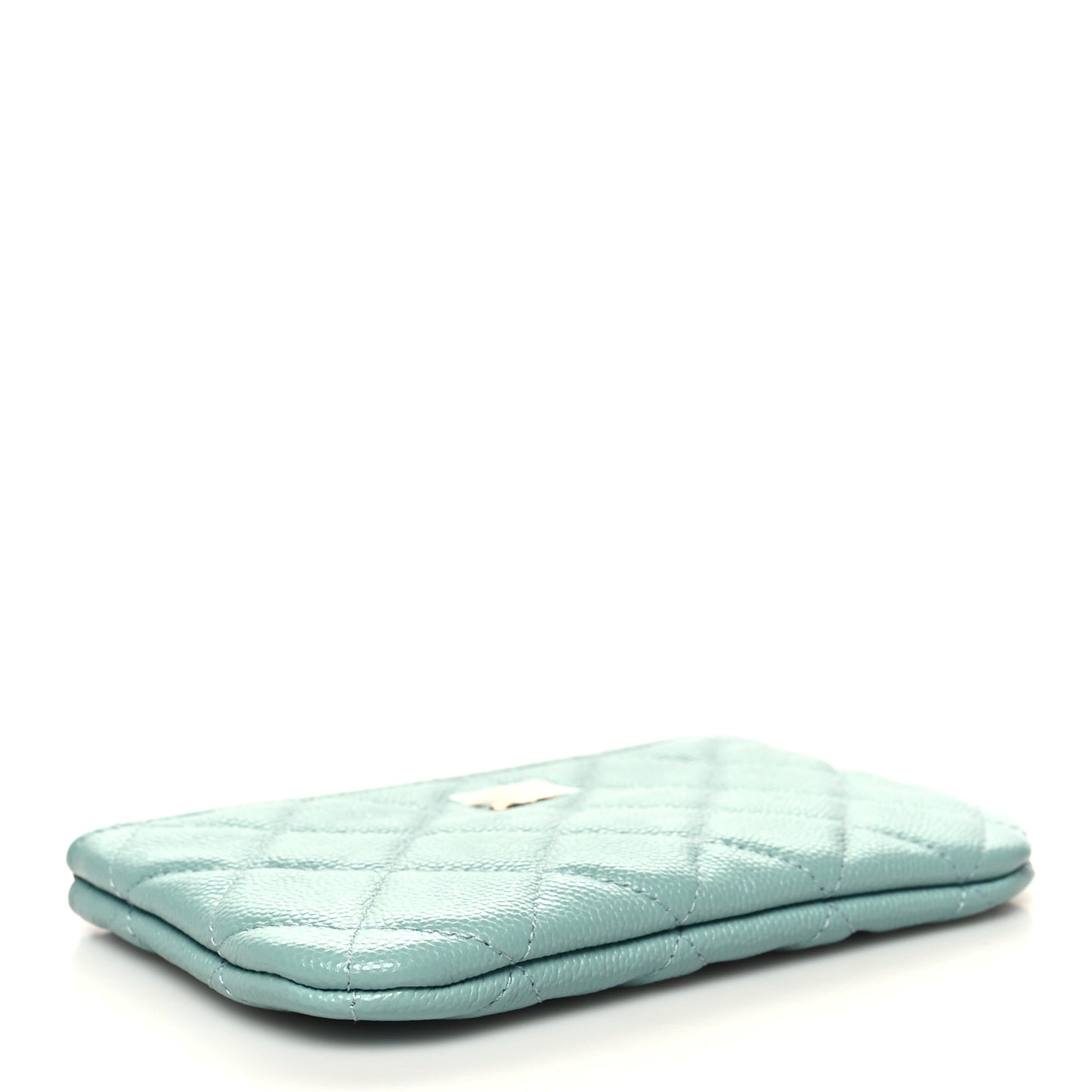 Caviar Quilted Small Cosmetic Case Light Blue