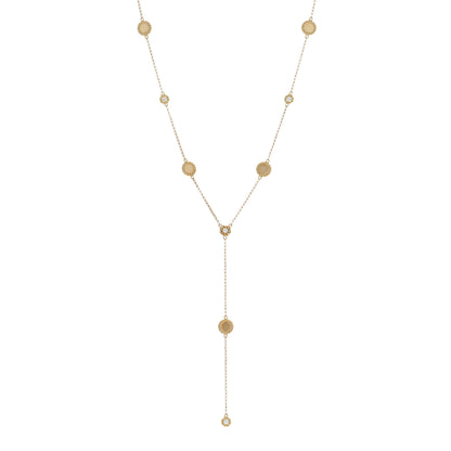 Roberto Coin 18K Yellow Gold Diamond Barocco Braid Y Drop Necklace 1 of 4