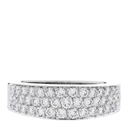 Parker & West by FASHIONPHILE 18K White Gold Diamond .92ctw Three Row Half Band Ring 51 5.75 1 of 4