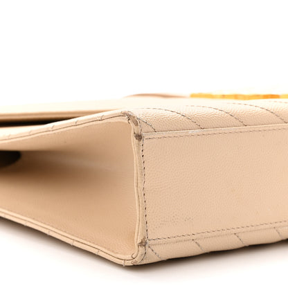 Saint Laurent Grain De Poudre Matelasse Chevron Large Monogram Satchel Nude Powder 10 of 11