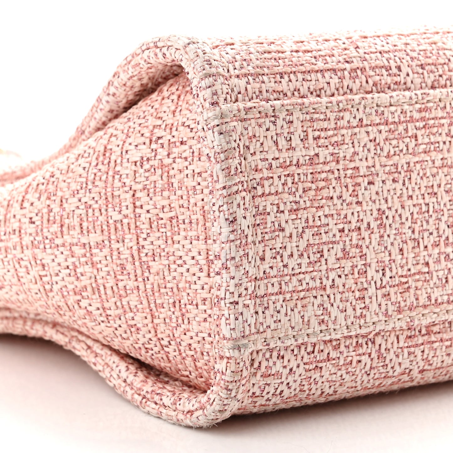 Lurex Boucle Mini Deauville Tote Pink