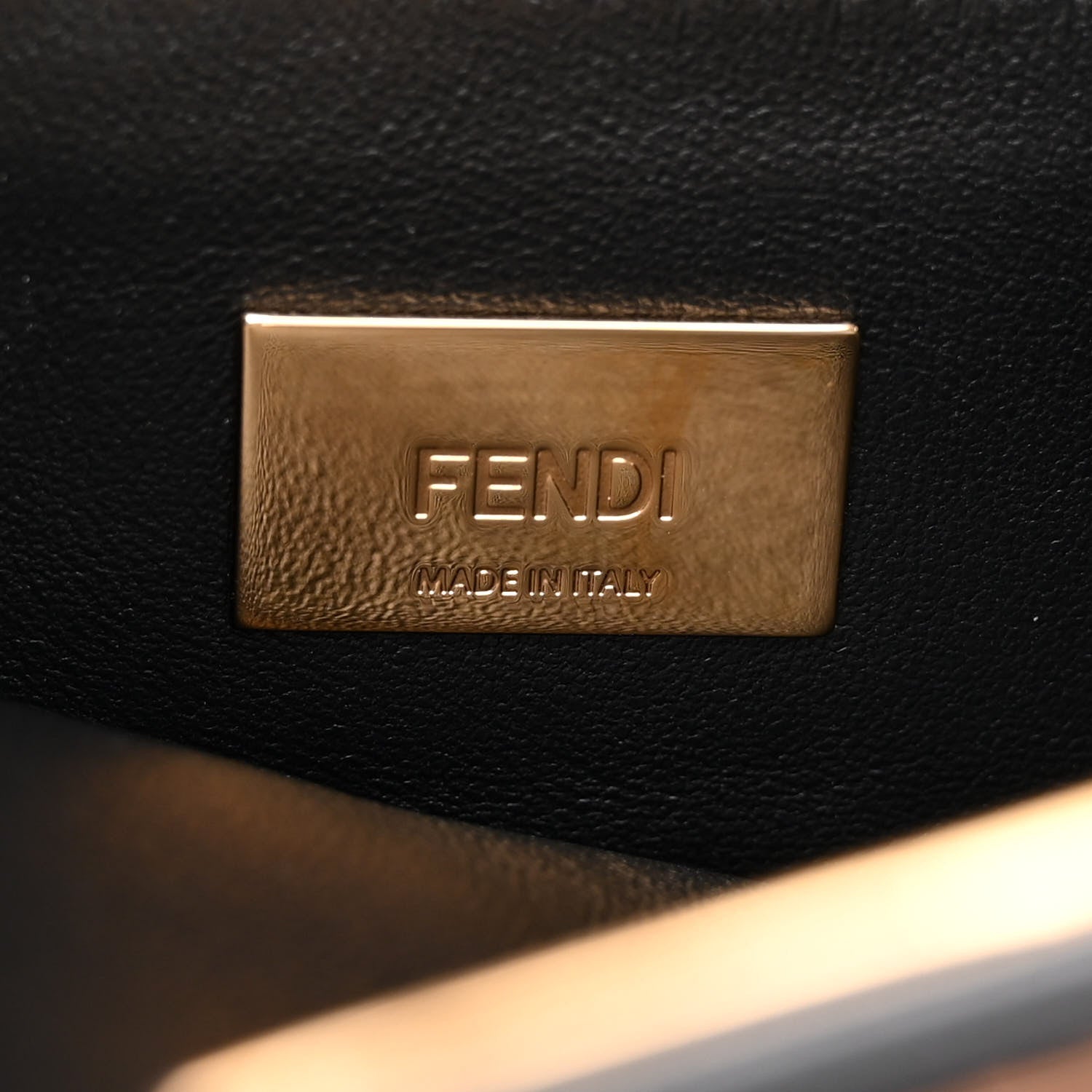 Fendi Shearling Nappa Macro FF 1974 Mini Peekaboo Iconic Satchel Tobacco Black 7 of 15