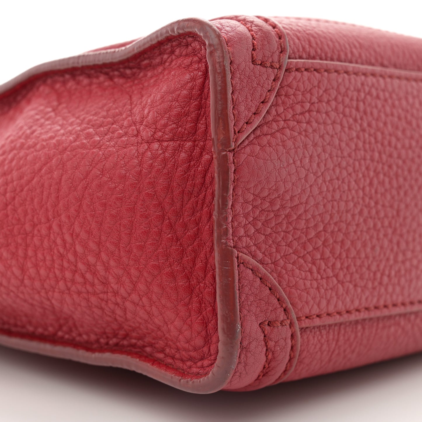 Pebbled Calfskin Nano Luggage Red