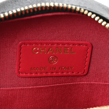 Chanel Lambskin Quilted Chain Around CC Round Clutch With Chain Black 6 of 10