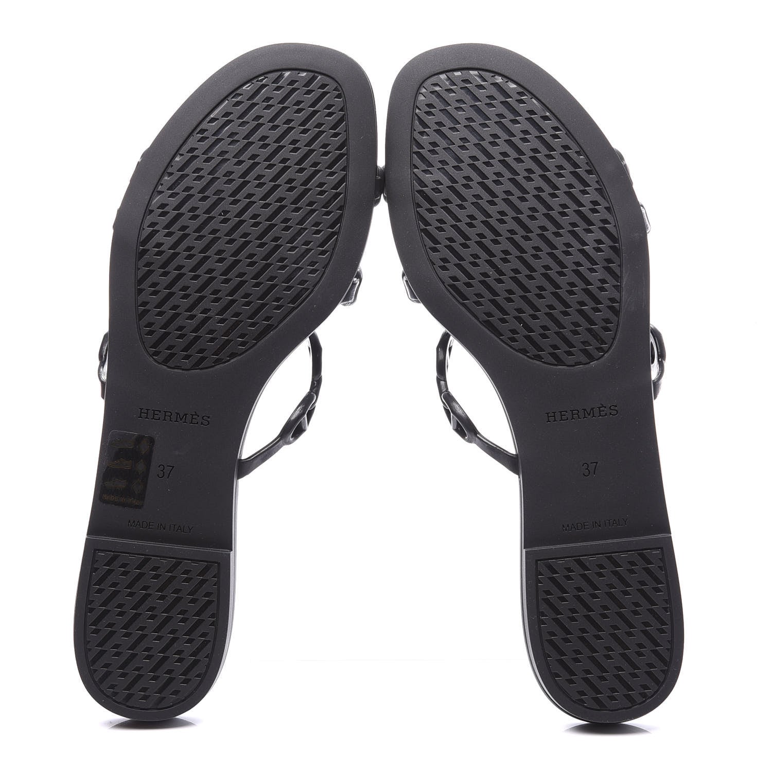 Hermes Rubber Chaine d'Ancre Rivage Sandals 37 Black 6 of 10