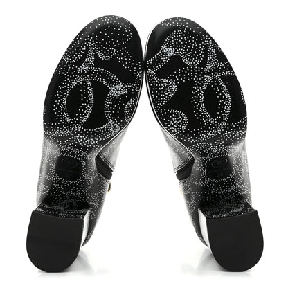 Chanel Calfskin Camellia Printed Ankle Boots 38 Black White 5 of 9