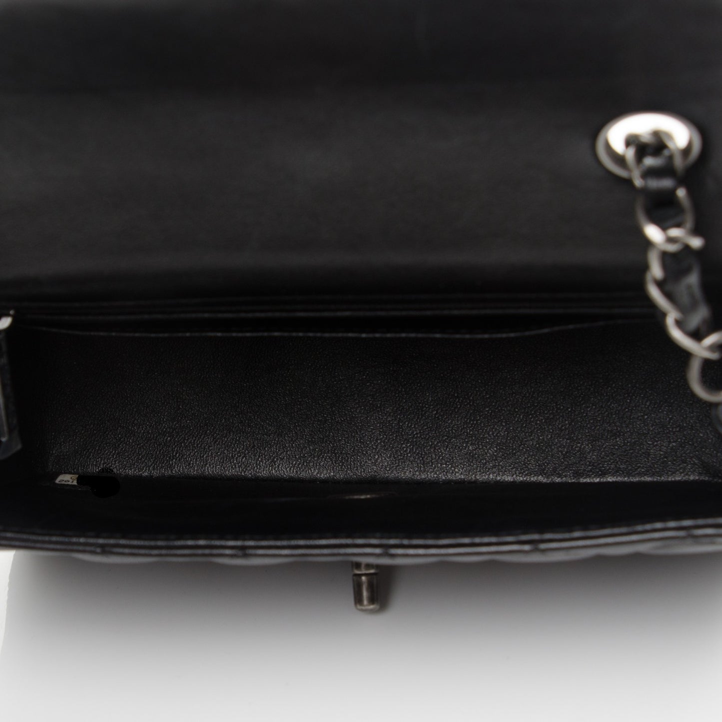 Lambskin Quilted Mini Rectangular Flap Black