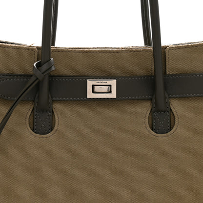 Balenciaga Canvas Smooth Calfskin Medium Bel Air Carry All Bag Khaki 7 of 11
