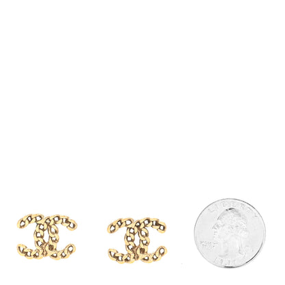 Chanel Metal Chain Link CC Earrings Gold 2 of 4