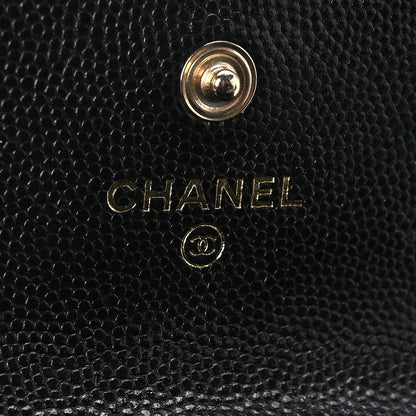 Chanel Caviar Quilted Mini Pearl On Top Coin Purse With Chain Black 5 of 11
