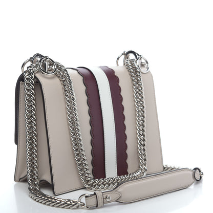 Fendi Vitello Liberty Lucido Catalan Mirror Hypnoteyes Studded Small Kan I Shoulder Bag Grigio Polvere Bordeaux Multicolor 3 of 9