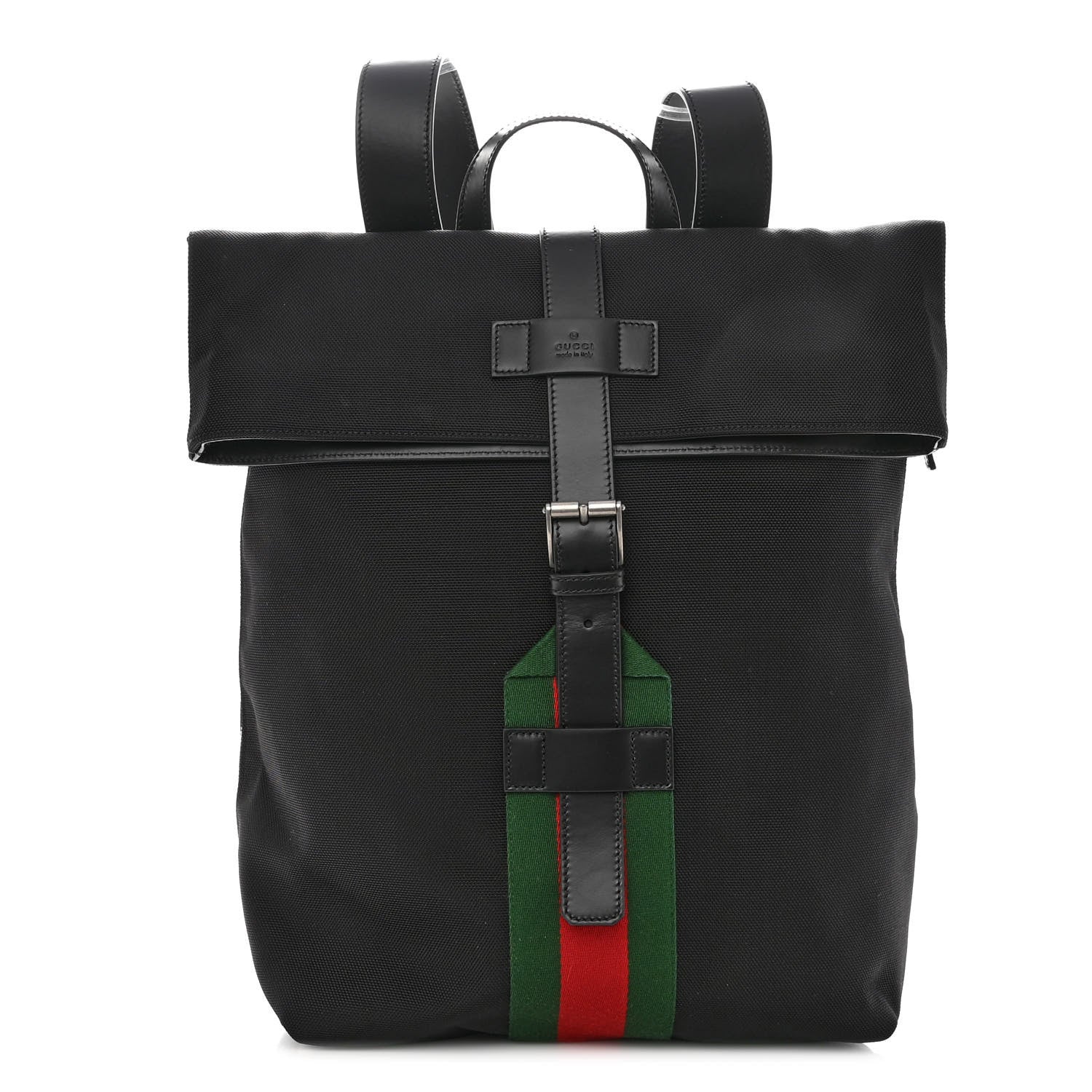 Gucci Techno Canvas Web Single Buckle Backpack Black 1 of 11