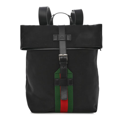 Gucci Techno Canvas Web Single Buckle Backpack Black 1 of 11