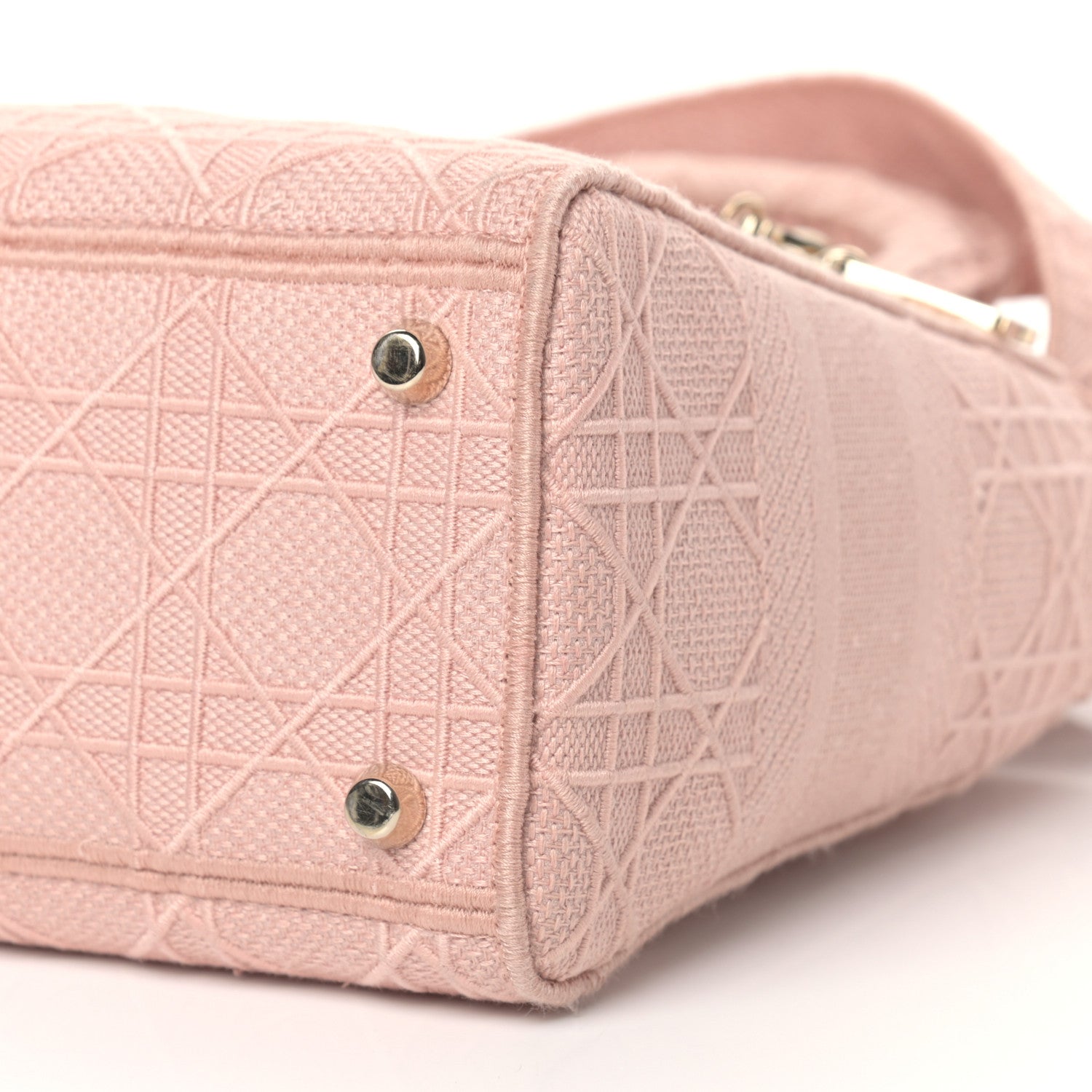Christian Dior Canvas Embroidered Cannage Medium Lady D-Lite Pink 9 of 15