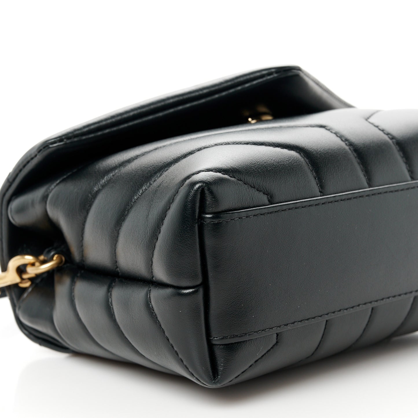 Calfskin Y Quilted Monogram Toy Loulou Crossbody Bag Black