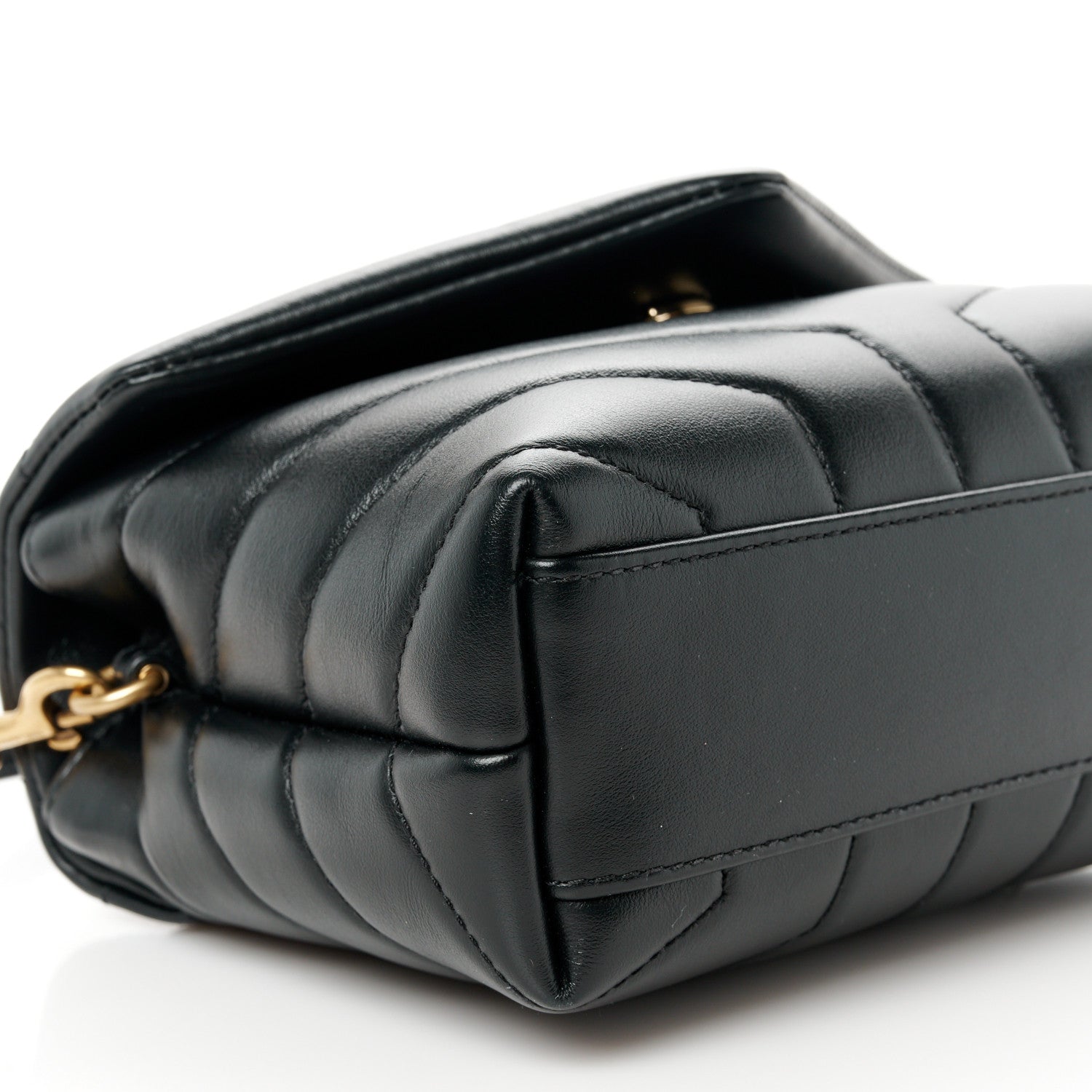 Saint Laurent Calfskin Y Quilted Monogram Toy Loulou Crossbody Bag Black 10 of 11