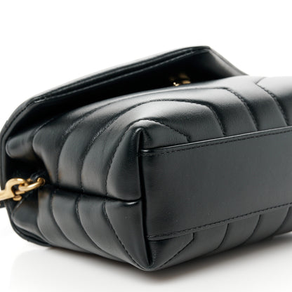 Saint Laurent Calfskin Y Quilted Monogram Toy Loulou Crossbody Bag Black 10 of 11