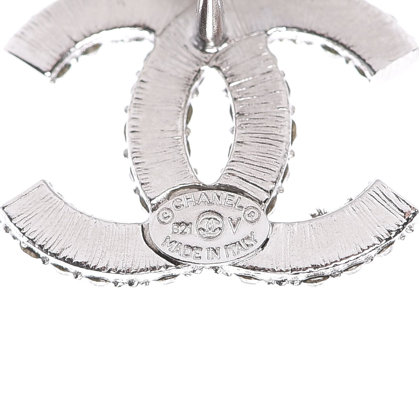 Crystal CC Earrings Silver