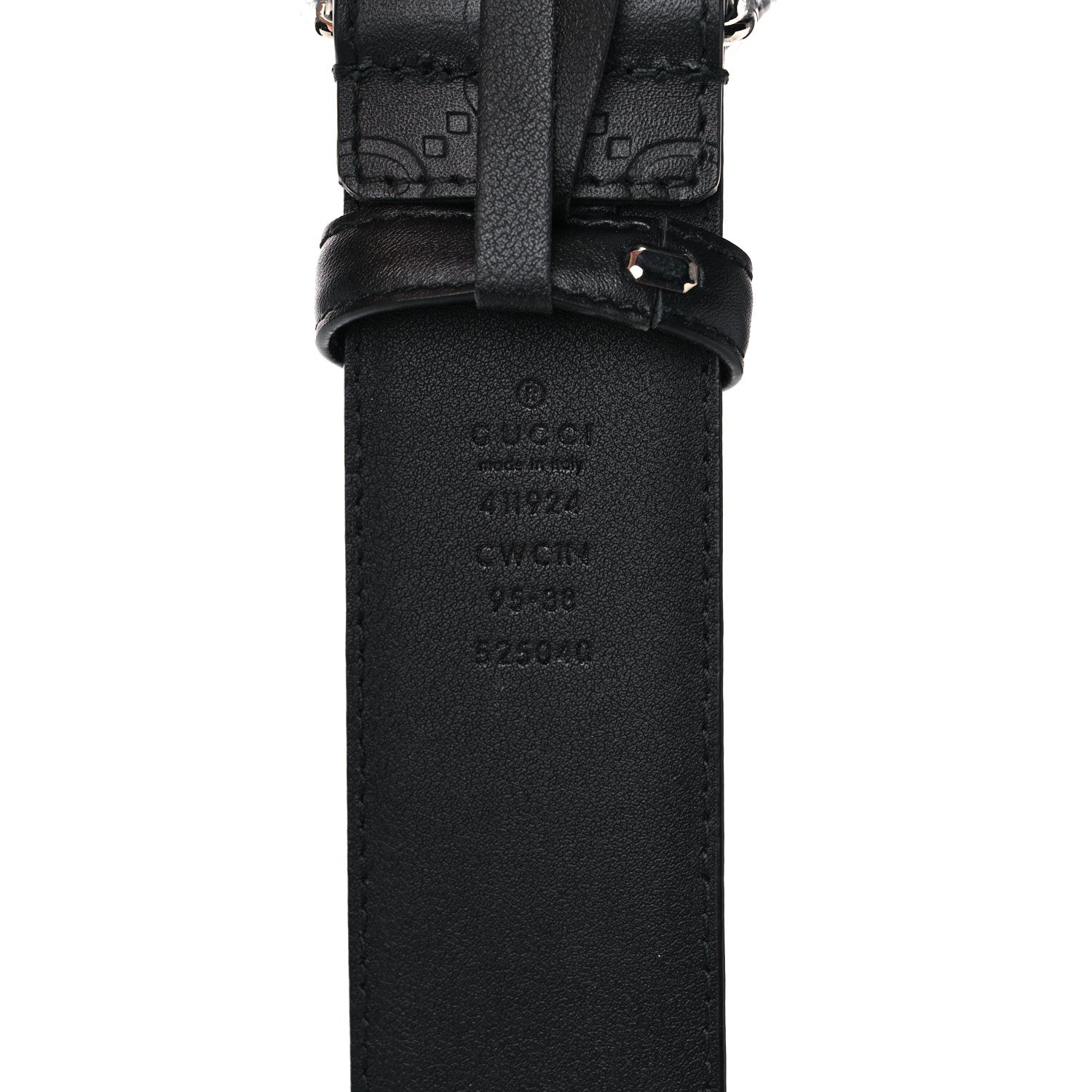 Gucci Guccissima Signature Interlocking G 40mm Belt 95 38 Black 3 of 4