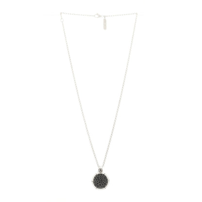 John Hardy Sterling Silver Black Sapphire Small Bamboo Round Pendant Necklace 3 of 5