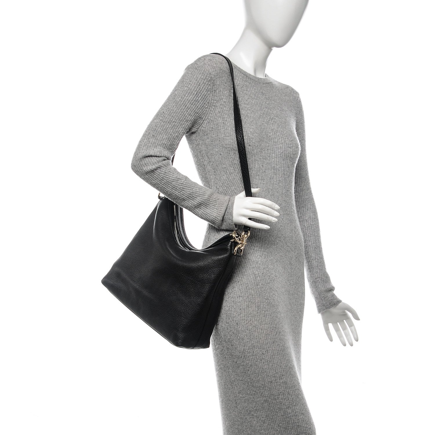 Gucci Pebbled Calfskin Small Miss GG Hobo Black 2 of 8