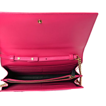 Saint Laurent Patent Calfskin Monogram Kate Wallet On Chain Fresh Fuxia 7 of 7