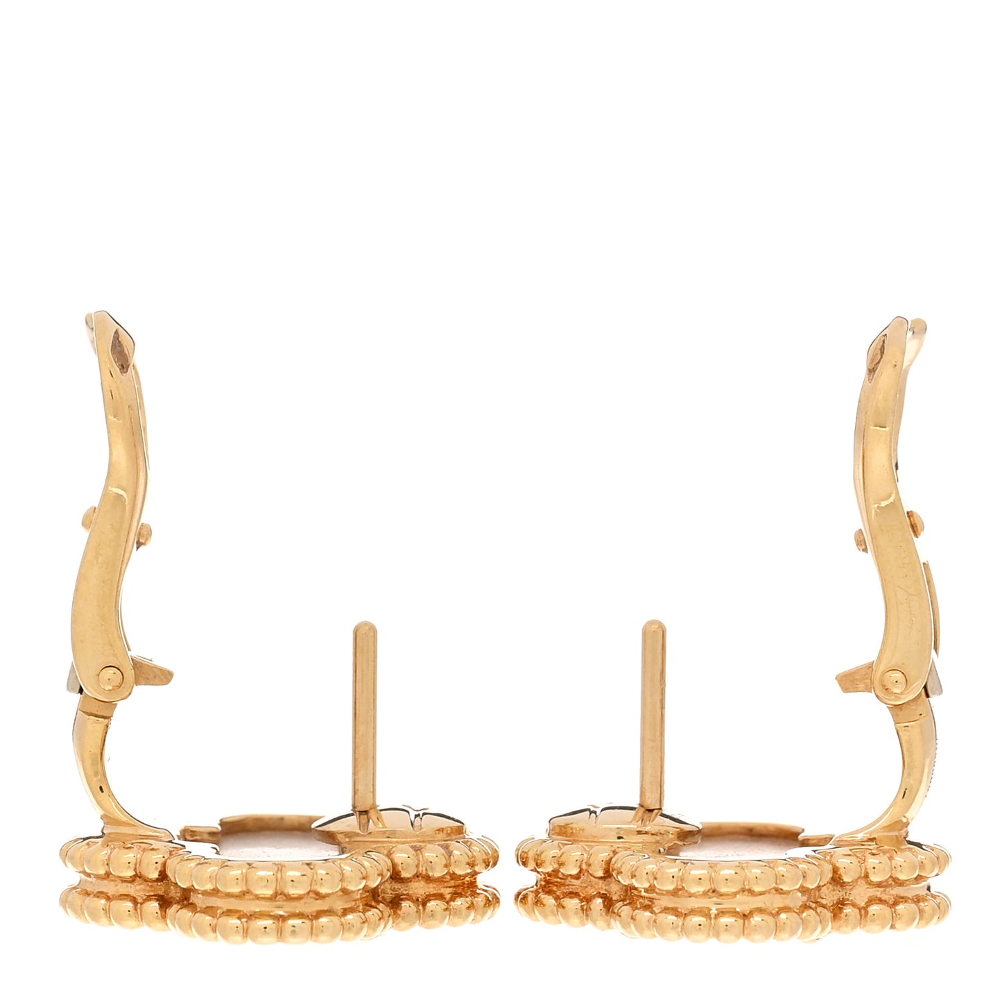 18K Yellow Gold Mother of Pearl Vintage Alhambra Earrings
