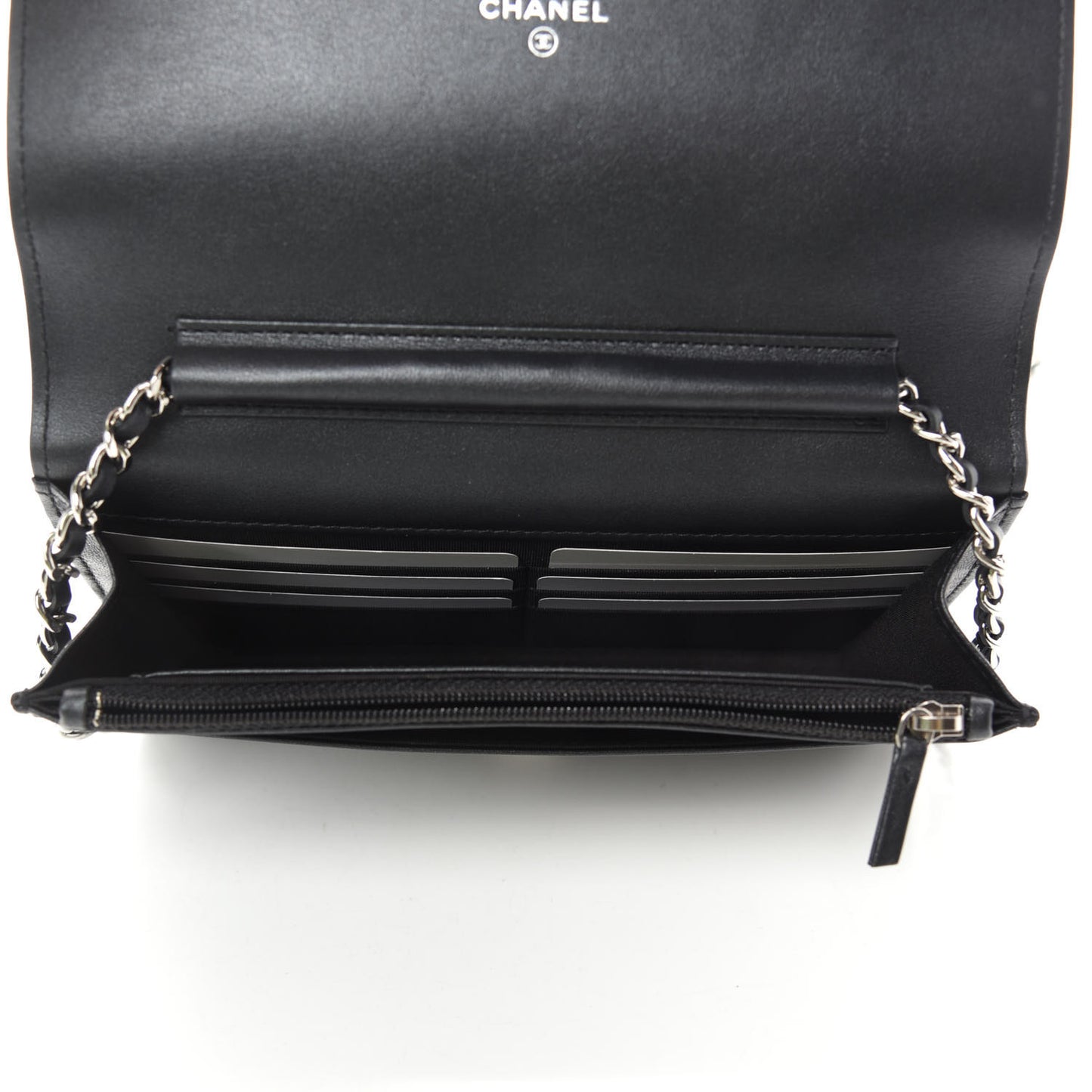 Caviar Quilted Vintage Mademoiselle Wallet On Chain WOC Black