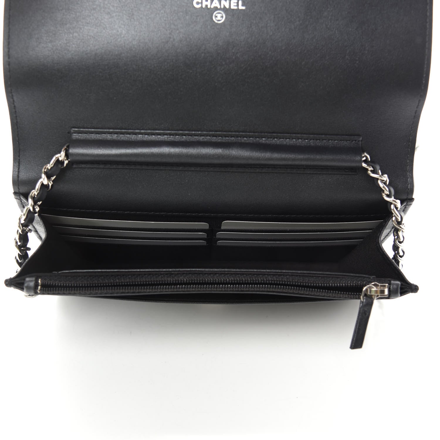 Chanel Caviar Quilted Vintage Mademoiselle Wallet On Chain WOC Black 5 of 13