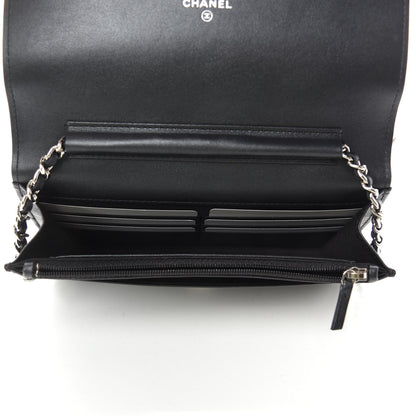 Chanel Caviar Quilted Vintage Mademoiselle Wallet On Chain WOC Black 5 of 13