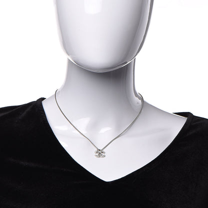 Chanel Crystal CC Necklace Silver 2 of 7