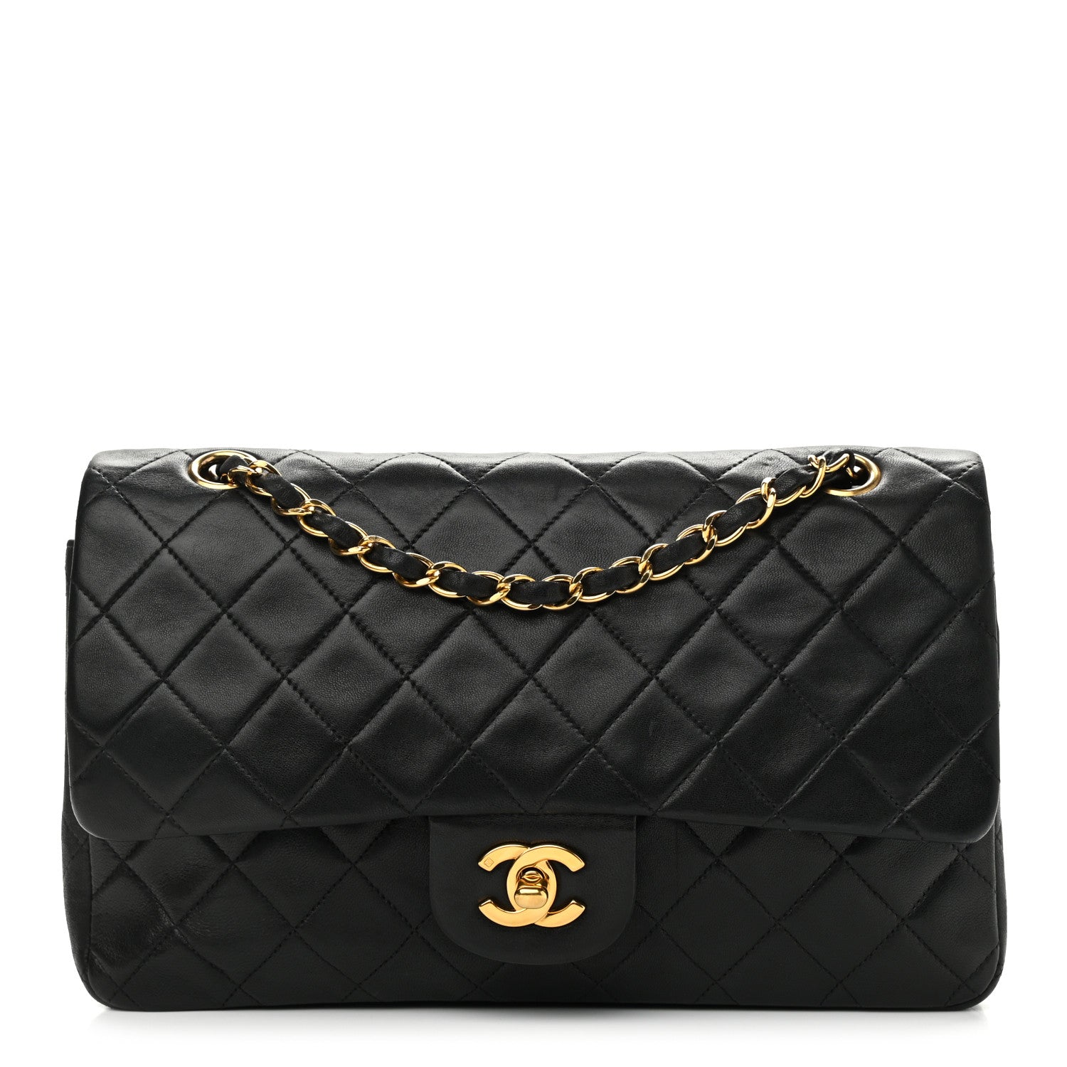 Chanel Lambskin Quilted Medium Double Flap Black 1 of 11