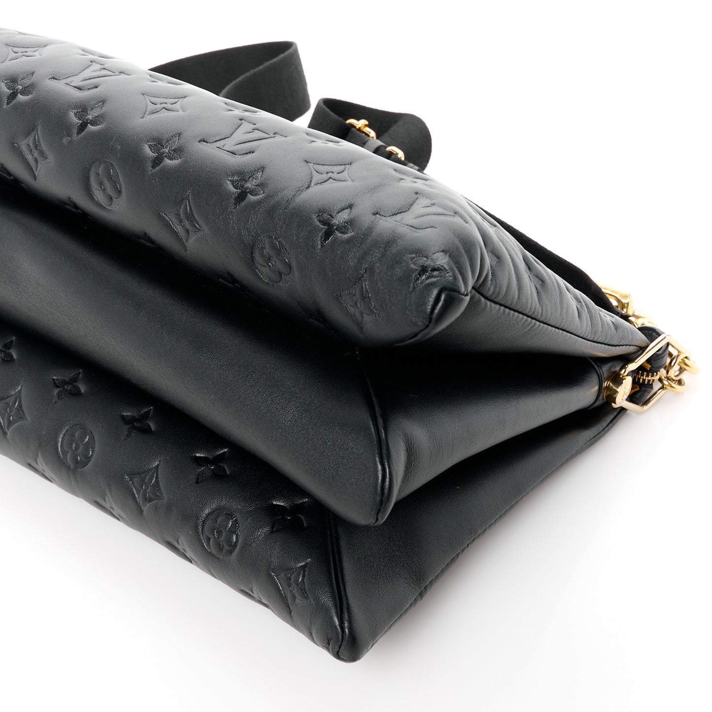 Lambskin Embossed Monogram Coussin MM Black