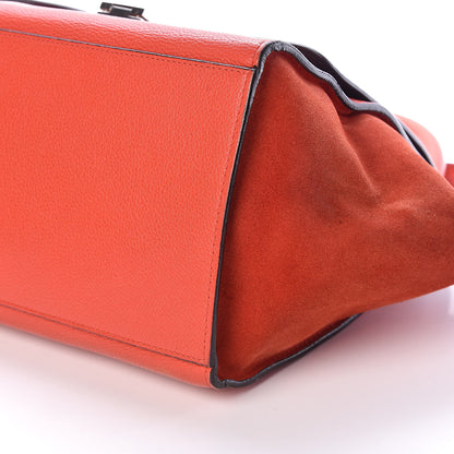 Celine Drummed Calfskin Suede Medium Trapeze Vermillion 10 of 11