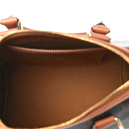 Celine Triomphe Canvas Calfskin Small Boston Bag Tan 5 of 10