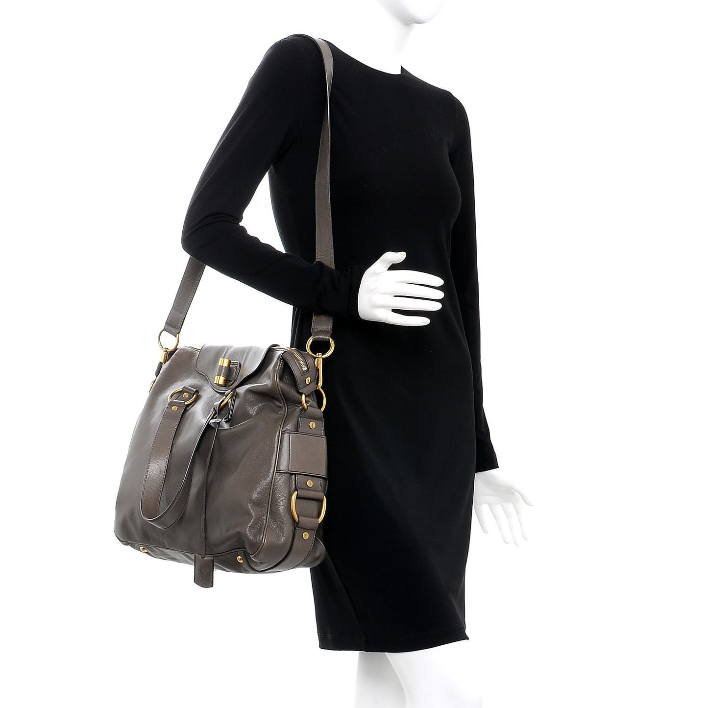 Calfskin Muse Messenger Bag Grey