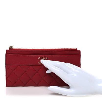 Chanel Sheepskin Quilted Mademoiselle Vintage Zip Pouch Red 2 of 7
