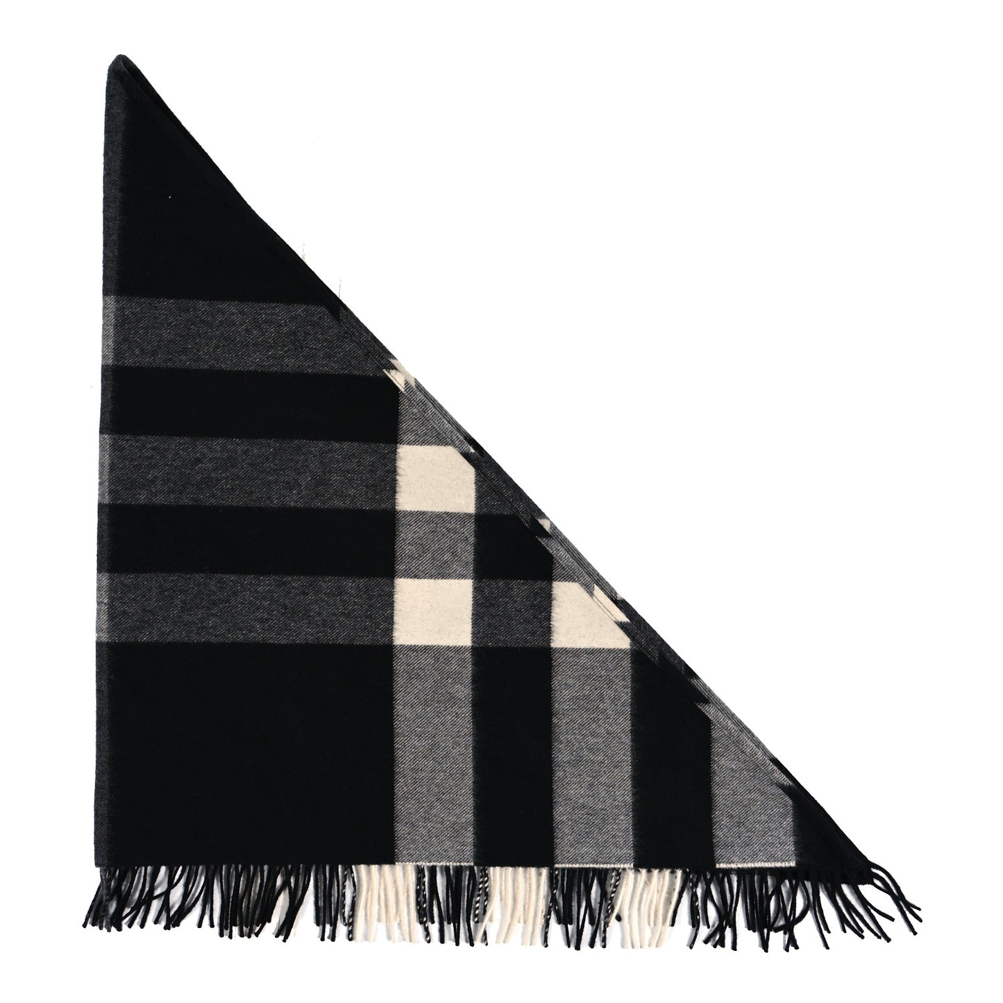 Cashmere Giant House Check Cape Scarf Black