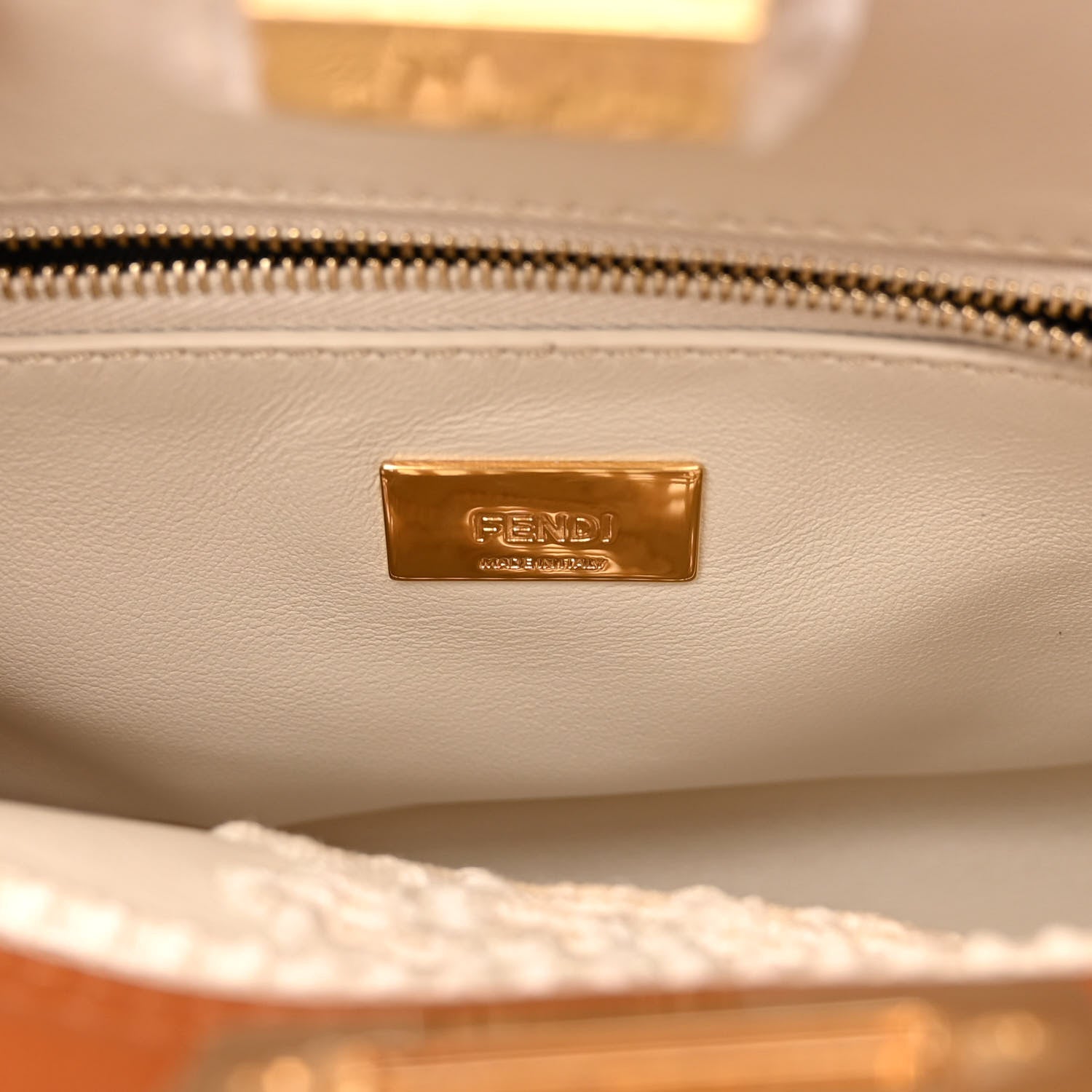 Fendi Calfskin Floral Ajour Embroidered Mini Peekaboo Iconic Satchel Brandy Garza 8 of 10