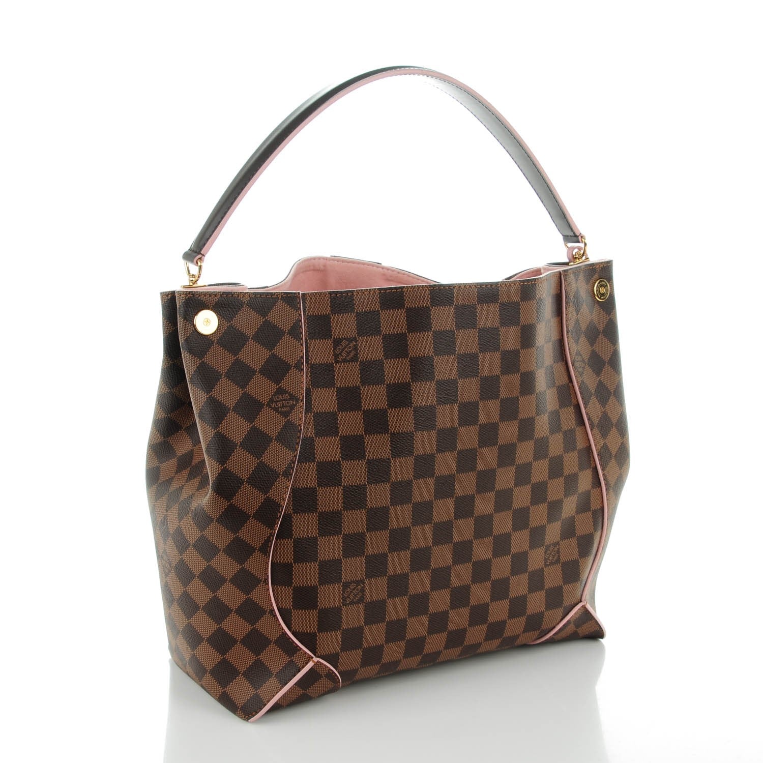 Louis Vuitton Damier Ebene Caissa Hobo Rose Ballerine 3 of 7