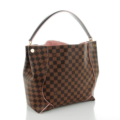 Louis Vuitton Damier Ebene Caissa Hobo Rose Ballerine 3 of 7