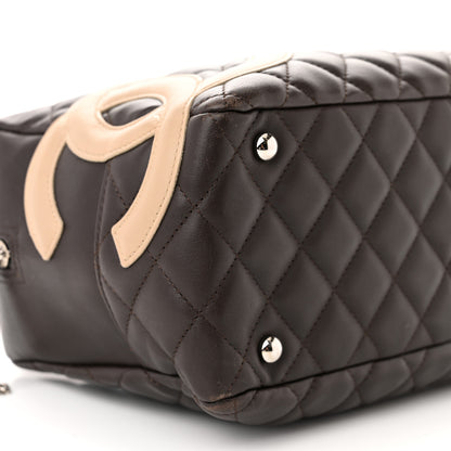 Chanel Calfskin Quilted Cambon Large Bowler Brown Beige 9 of 11