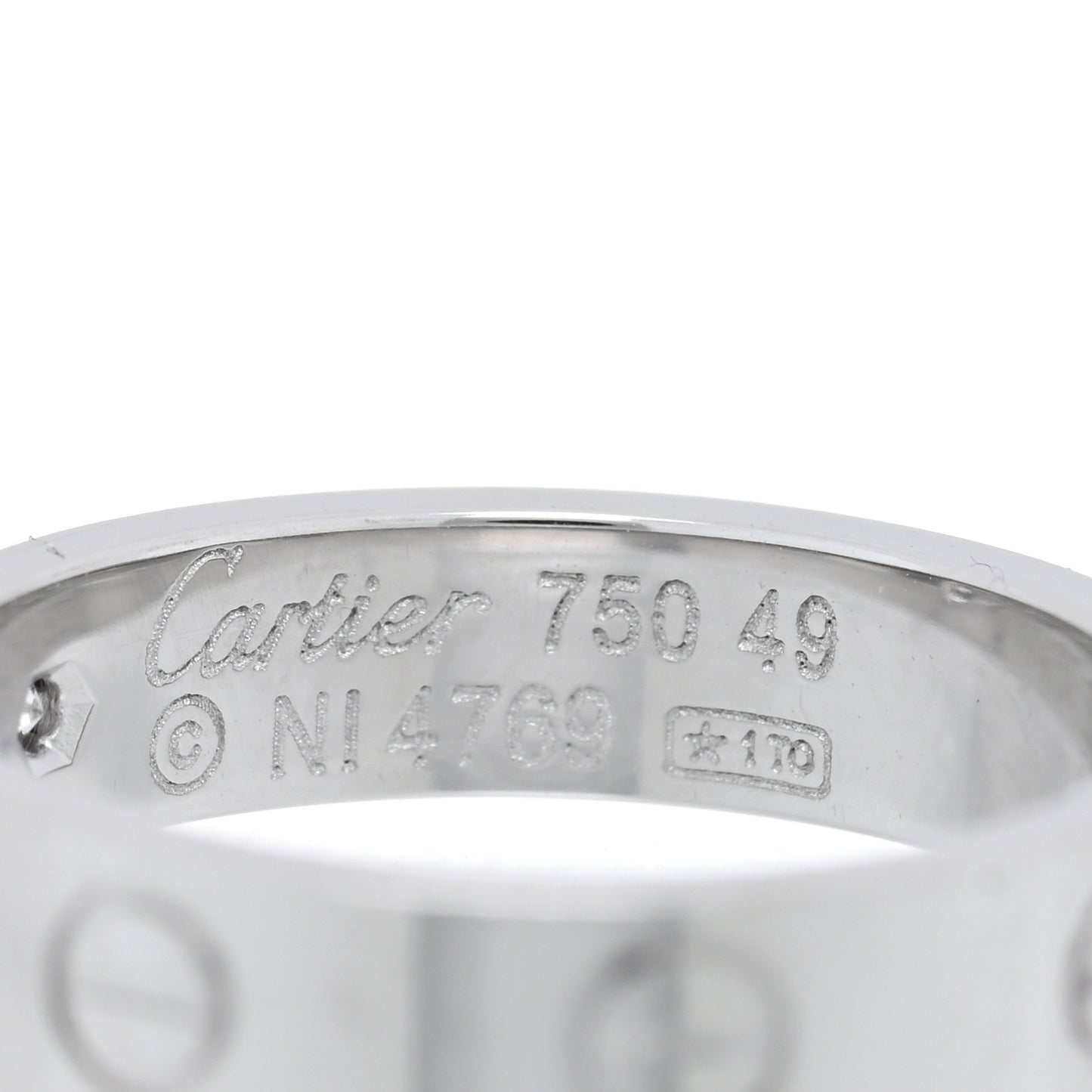 18K White Gold Diamond 4mm LOVE Wedding Band Ring 49 5