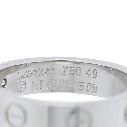 Cartier 18K White Gold Diamond 4mm LOVE Wedding Band Ring 49 5 4 of 5