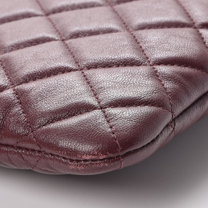Chanel Sheepskin Quilted Large Vintage Mademoiselle Cosmetic Case Burgundy 9 of 12