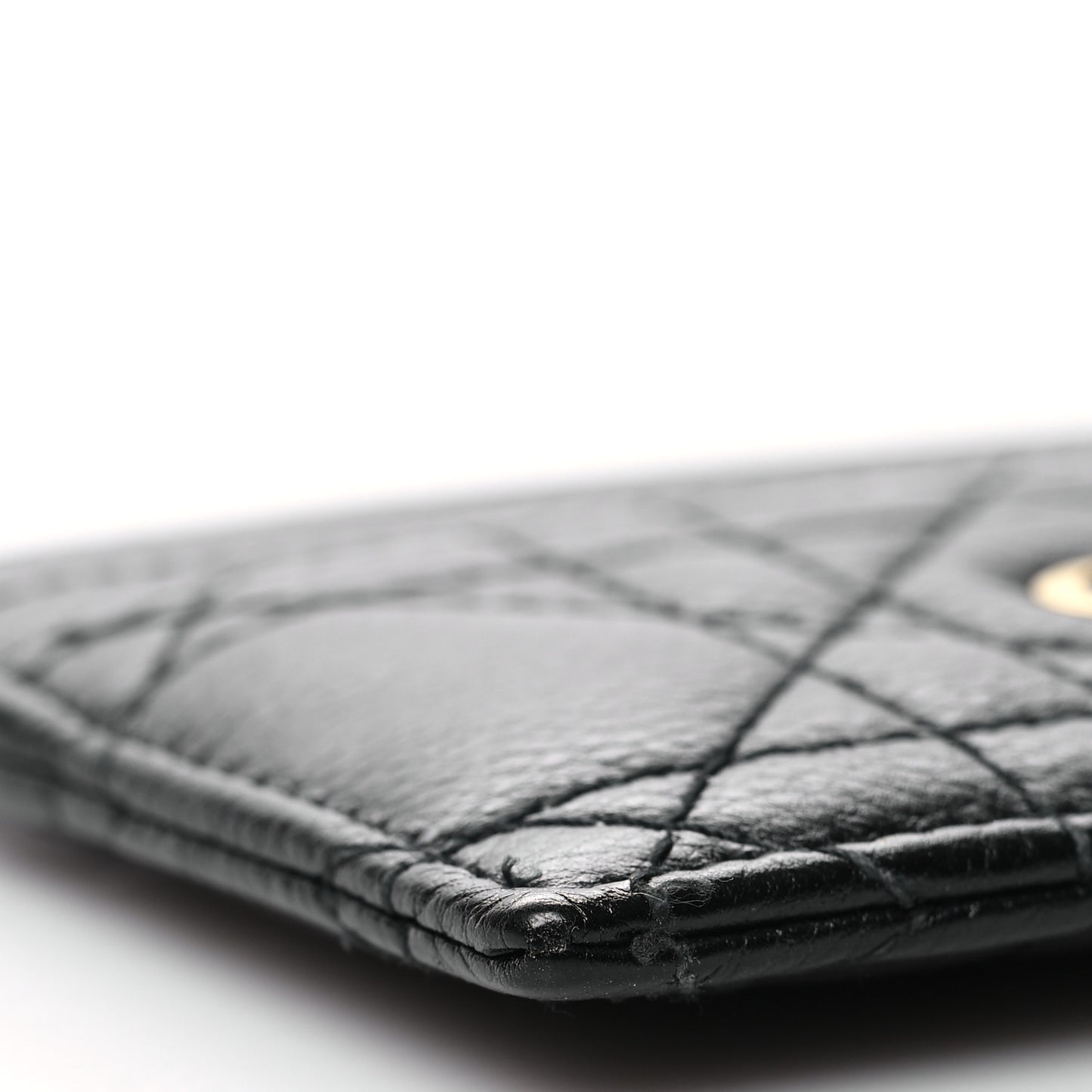 Supple Calfskin Cannage Caro Five-Slot Card Holder Black