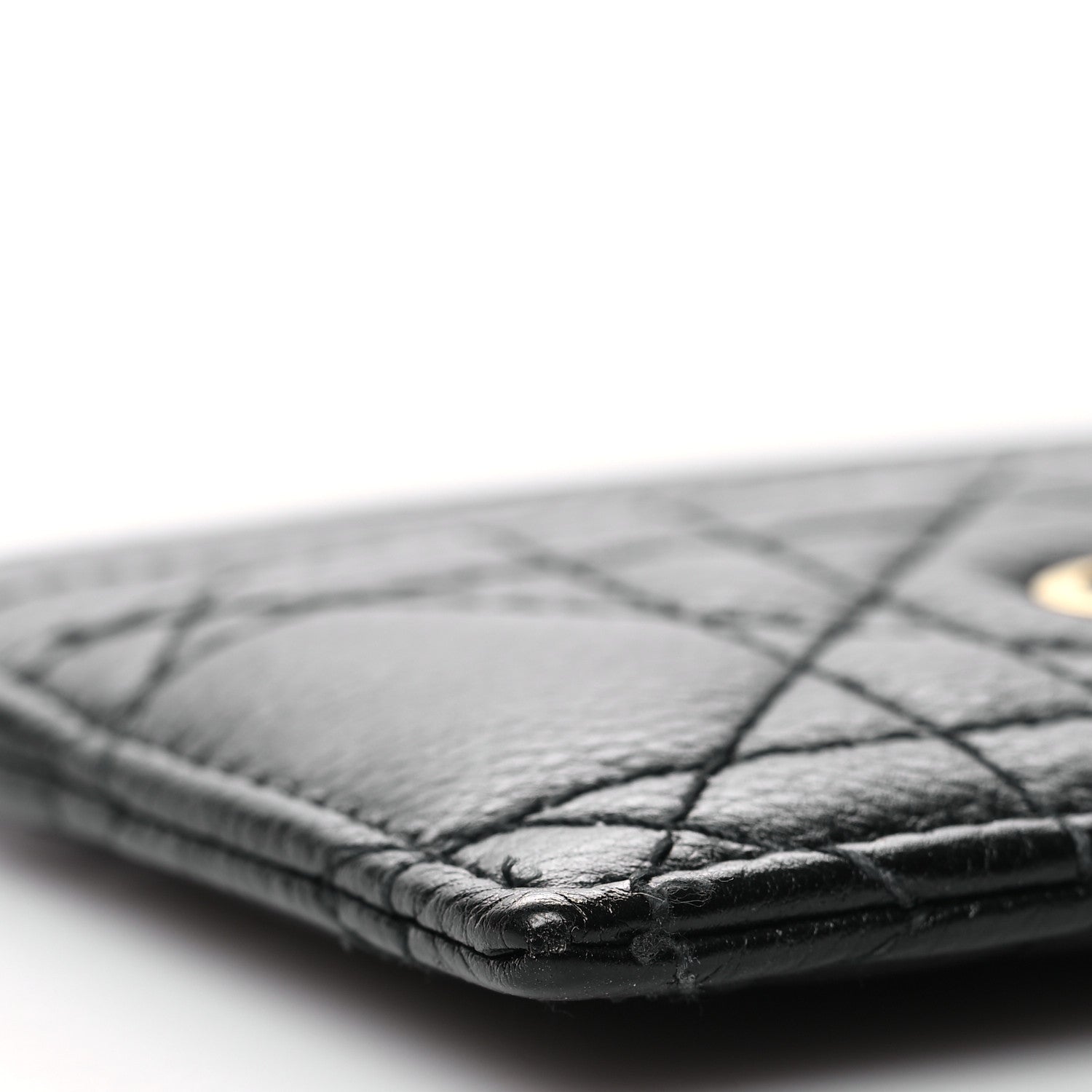 Christian Dior Supple Calfskin Cannage Caro Five-Slot Card Holder Black 9 of 11