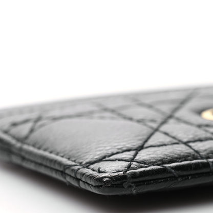 Christian Dior Supple Calfskin Cannage Caro Five-Slot Card Holder Black 9 of 11