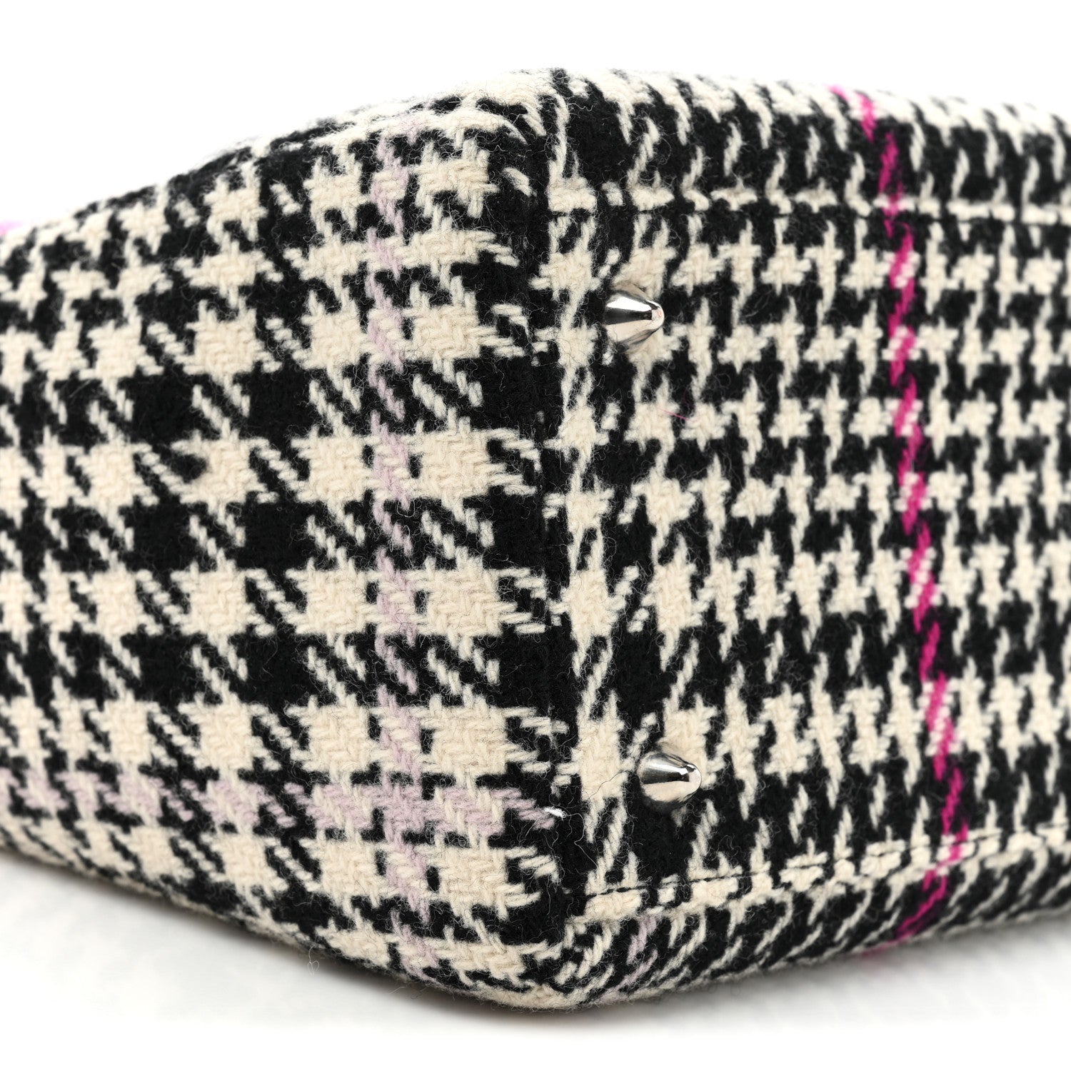 Christian Dior Tweed Crocodile Mink Plaid Medium Lady Dior Black Pink White 9 of 9