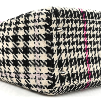 Christian Dior Tweed Crocodile Mink Plaid Medium Lady Dior Black Pink White 9 of 9